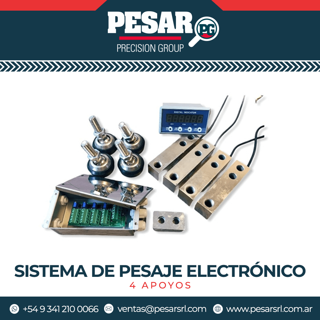 Sistema de pesaje electrónico de 4 apoyos