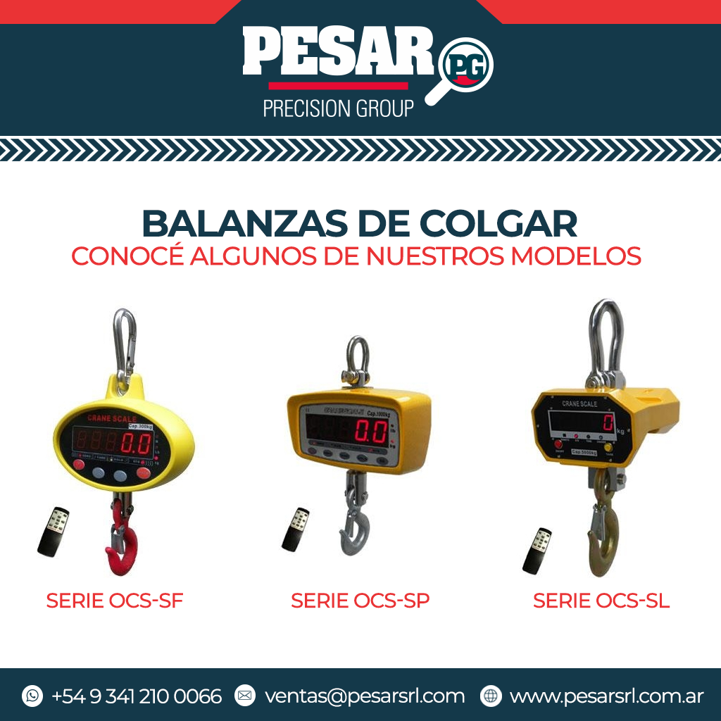 Balanzas de colgar modelos OCS-SF, OCS-SP y OCS-SL