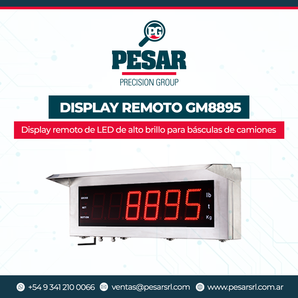 Display remoto GM8895 para básculas de camiones