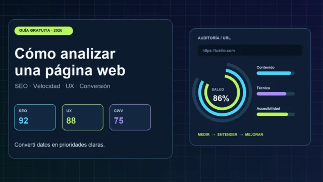 Cómo analizar una página web y convertir hallazgos en mejoras concretas. Imagen destacada sobre analizar una página web. publicada en Diseño Web Rosario