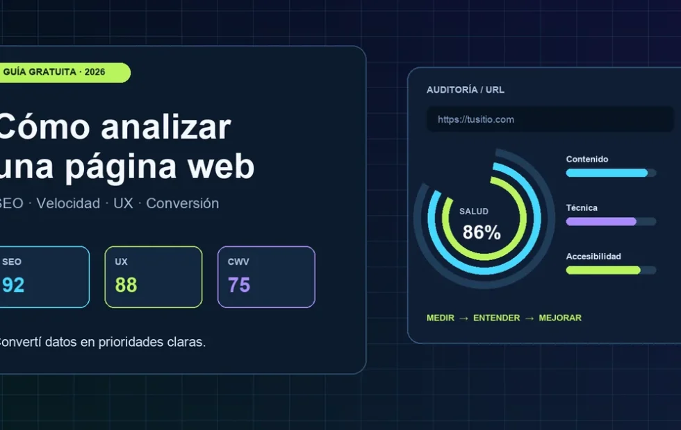 Cómo analizar una página web y convertir hallazgos en mejoras concretas. Imagen destacada sobre analizar una página web. publicada en Diseño Web Rosario
