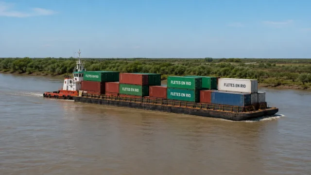 Transporte fluvial y ahorro logístico: una oportunidad que Argentina aún no aprovecha. Fotografía editorial relacionada con transporte fluvial argentino. publicada en Diseño Web Ro