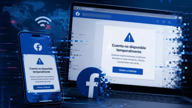 Usuarios de Facebook enfrentan fallas globales en el acceso a sus cuentas. Fotografía editorial relacionada con falla en Facebook 2026. publicada en Diseño Web Rosario