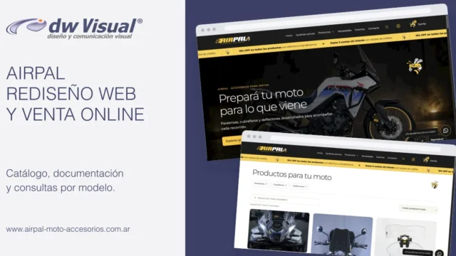 AIRPAL ordena su catálogo online de accesorios para motos. Imagen destacada sobre catálogo online de accesorios. publicada en Diseño Web Rosario